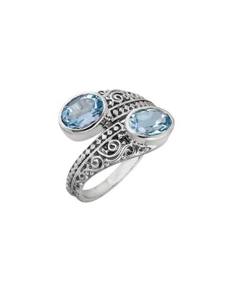 Tiramisu Silver 3.00 Ct. Tw. Blue Topaz Ring