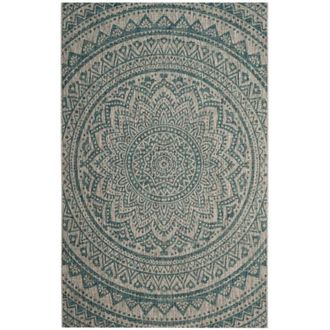 Safavieh Alfombra contempor&aacute;neo de polipropileno gris/azul, 201 x 290 cm