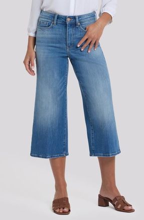 NYDJ Brigitte High Waist Wide Leg Capri Jeans in Pacifica at Nordstrom, Size 18