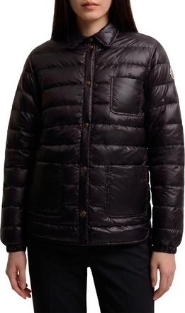 Moncler Black Quilted Shirt Collar Jacket