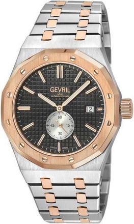 Gevril Group Gotham Two-Tone Bracelet Strap Automatic Watch, 41mm in Silver/Rose Gold at Nordstrom Rack