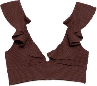 Duskii Top con ruches - Marrone