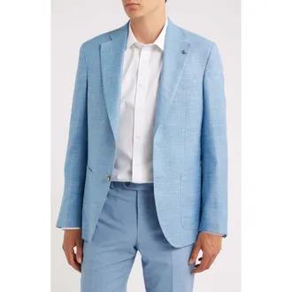 Jack Victor 250th Capsule Myles Unconstructed Light Blue Slub Wool & Silk Blend Sport Coat at Nordstrom, Size 40
