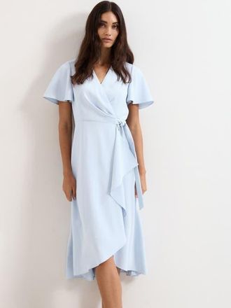 Phase Eight Julissa Wrap Midi Dress in Pale Blue at Nordstrom, Size 10