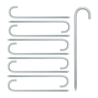 Relaxdays Pack 40 Piquetas De Camping, Estacastienda De Campa&ntilde;a, Clavijas Suelo, 38,5 Cm, Acero Resistente, Plateado