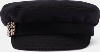 Roger Vivier Embellished wool-blend hat