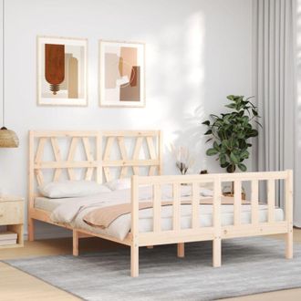 vidaXL Vidaxl - Estructura De Cama Sin Colch&oacute;n Madera Maciza De Pino 140x190 Cm