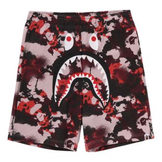 A Bathing Ape Map Camo Regular Fit Shark Sweat Shorts Red 1L30-153-001-RED