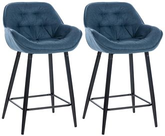 Clp Clp - Set De 2 Taburetes De Bar Gibson Azul Tela