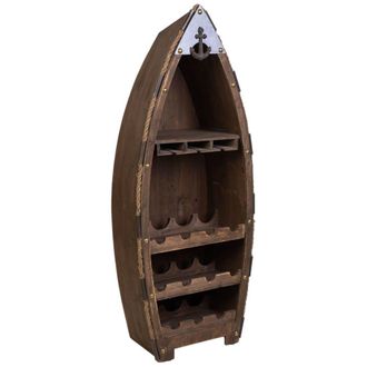 Wanderlust Deco Estanter&iacute;a botellero de madera y metal marr&oacute;n 49x26.5x124h cm