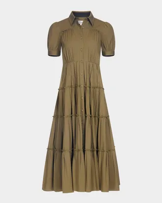 DIANE VON FURSTENBERG ガーゼ ミディワンピース ティアード ZARA】コットン ガーゼ ミディワンピース 0881/300 ワンピース