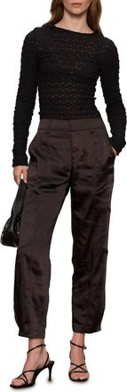 Sanctuary Satin Taper Pant In Black