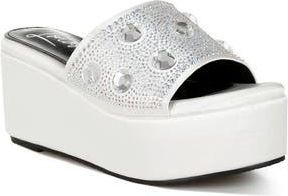 London Rag Meta Charts Wedge Sandal in White at Nordstrom Rack, Size 10