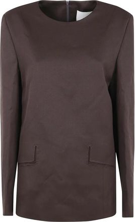 Entire studios Op Maat Gemaakte Top - Dames - Longsleeves - Bruin - S - Tops