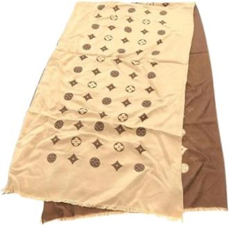 Louis Vuitton Pre-owned Scarves, female, Beige, Size: ONE SIZE Pre-owned Silk Scarf