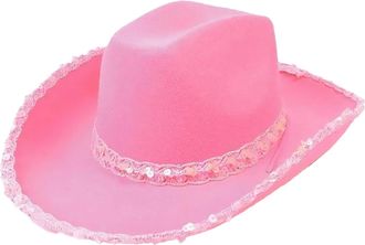 Generic Clearance Cowboy Hat for Men Women Cowboy Felt Hat Lightweight Travel Cap Western Hat Wide Brim Durable Cowgirl Adjustable Outdoor Hat Large Sun Hat U