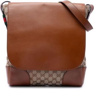 Gucci Pre-owned Gucci GG Canvas and Calfskin Crossbody Unisex Q432ZWR9F3U1D65J