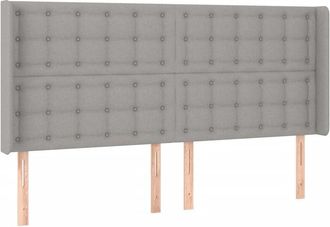 vidaXL Cabecero Con Led De Tela Gris Claro 203x16x118/128 Cm Vidaxl