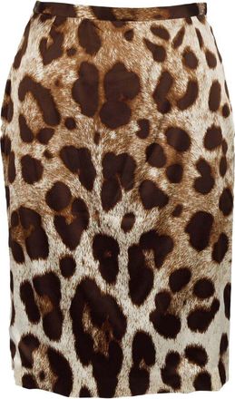Dolce & Gabbana Leopard Print Skirt, Size Eu; 40 (Authentic Pre-Loved)