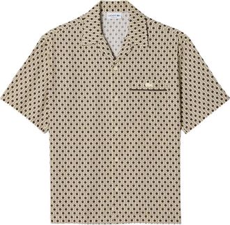 Lacoste Overhemd met patroon en zak - Beige