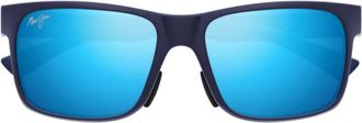 Maui Jim Blue Mj0683s Matte Mirrored Rectangular Sunglasses