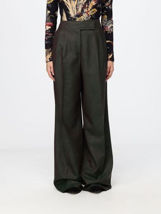 Etro Pantaloni palazzo a vita alta in lana con stampa Paisley