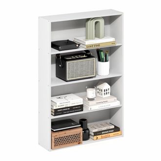 Furinno Basic 4-Tier Open Shelf Bookcase, Bookshelf, Storage Organizer, 6 x 24 x 35
