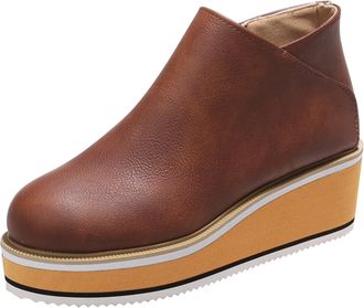 Generic Plus Size Platform Boots with Thick Sole, Short Womens Boots with Round Toe, Side Zip, Plain Colour, Casual Boots in International Style, Seasonal Sho