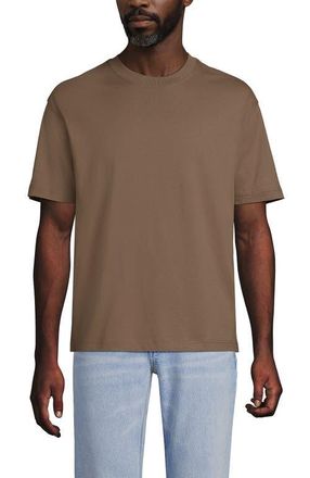 Lands End Short Sleeve Super-T Crew Relaxed Fit Tee in Dark Jute Brown at Nordstrom, Size Xx-Large