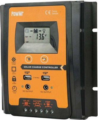 OEM Controlador De Carga Solar 30a Pwm Para Sistema De Panel Solar De 12 V/24 V Controlador De Bater&iacute;a Fotovoltaica Temporizador De Carga Ip32 Pantalla Lc