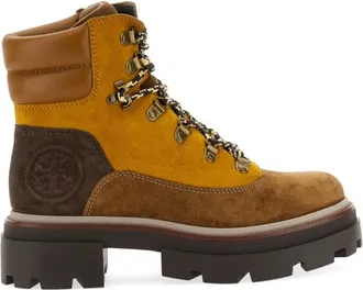 Tory Burch Beige Lace Up Boots