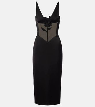 DAVID KOMA Vestido de fiesta de sat&eacute;n y tafet&aacute;n