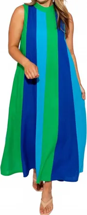 THML Clothing Sleeveless Flowy Midi Dress In Multicolor