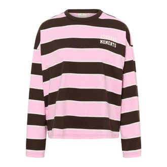 Kaffe Lange Mouwen Top met Strepen - Dames - Tops - Roze - Maat: 2XL