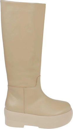 Gia Borghini Chunky Sole Tubolat Laarzen - Dames - Hoge Laarzen - Beige - 39 EU - Schoenen