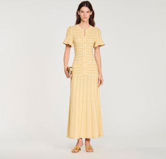 Sandro Rhinestone knit maxi dress