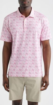 Swannies Sunday Floral Performance Golf Polo in Pink at Nordstrom, Size Xx-Large