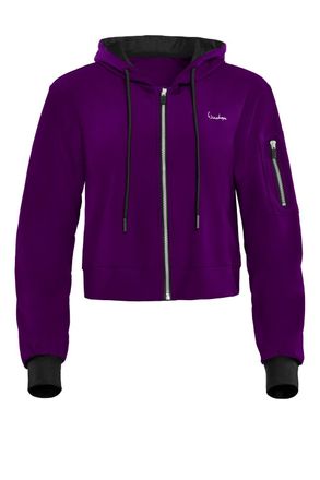 Winshape Trainingsjacke WINSHAPE Functional Comfort One Pocket Jacket, Damen, Gr. XXL, lila (schwarz plum), 85% Polyester, 15% Elasthan, ohne Ausschnitt, Jacke