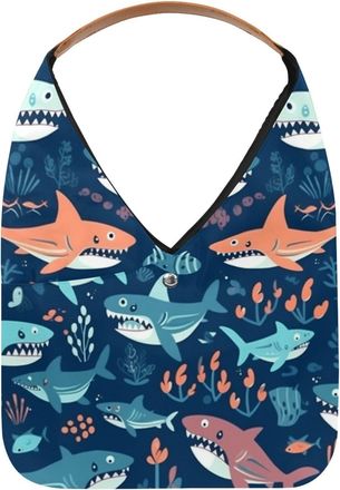 Generic Underwater World Animals Reusable Lightweight Grocery Bags - Foldable Into Compact Pouch, Washable & Sturdy, Multipurpose for Shopping and Travel