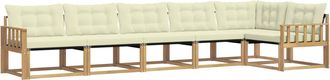 vidaXL Conjunto De Sof&aacute;s De Exterior 6 Uds. Blanco Y Crema Vidaxl