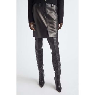 Brandon Maxwell The Leather Pencil Skirt in Black at Nordstrom, Size 8