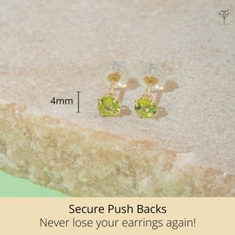 MAX + STONE 14k Yellow or White Gold 4mm Round Stud Earrings