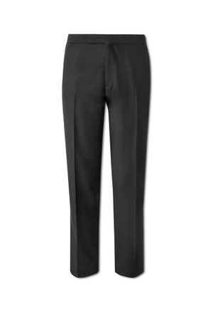 Mr P. Mike Straight-Leg Wool, Mohair and Silk-Blend Twill Tuxedo Trousers