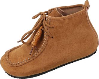 Generic Womens Waterproof Snow Boots Boots for Women UK Fashion Winter Flat Ankle Warm Fur Lined Fashion Lace Up Outdoor Brown