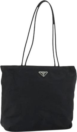 Prada Pre-owned Tote Bags, female, Black, Size: ONE SIZE Pre-owned Nylon Tote Bag