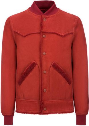 Bally Womens Suede Jacket in Red - Size 16 UK