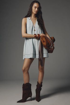 Maeve Denim Sleeveless Swing Romper