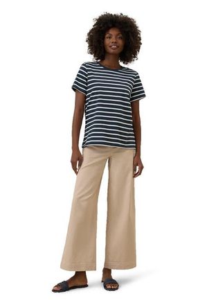 Pact Organic Cotton Softspun Crew Neck Tee in Monterey Stripe at Nordstrom, Size X-Small