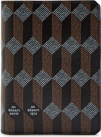 Au D&eacute;part Logo Leather Passport Case - Black - One Size