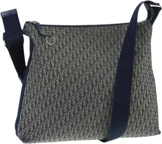 Dior Pre-owned Cross Body Bags, female, Blue, Size: ONE SIZE Pre-owned Vintage Trotter Canvas Shoulder Bag